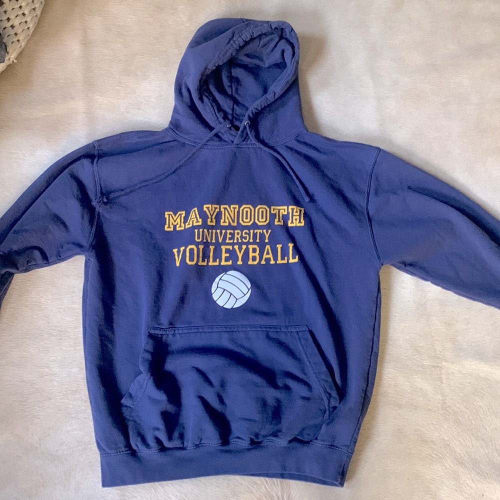 RARE Men's MAYNOOTH University IRELAND VOLLEYBALL Navy Hoodie Sweatshirt